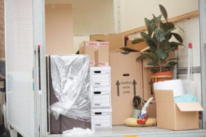Belongings in moving van for an interstate moving company