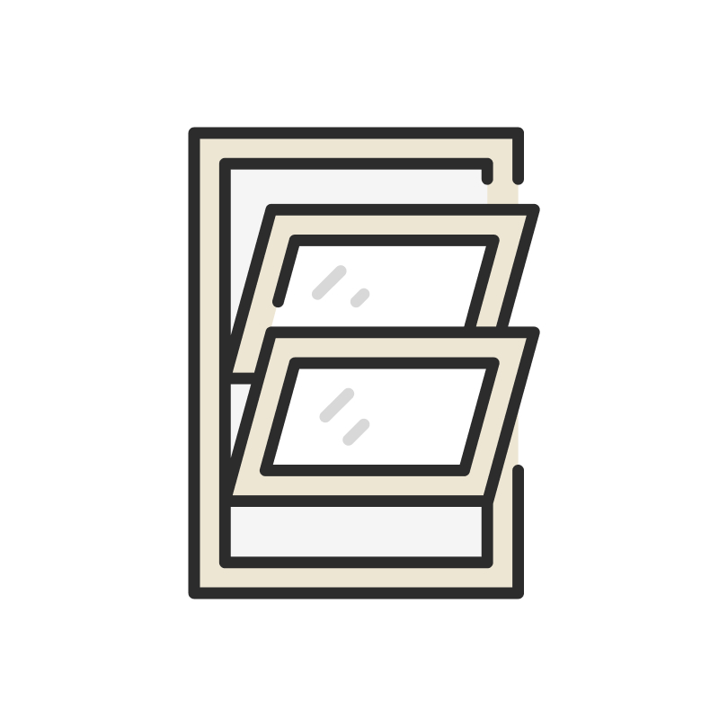 Double-hung window illustration.